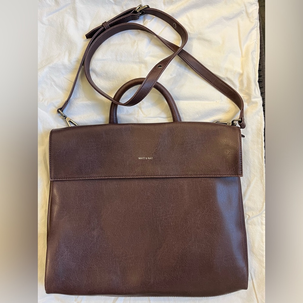 MATT & NAT EUC purple briefcase style bag. Vegan.